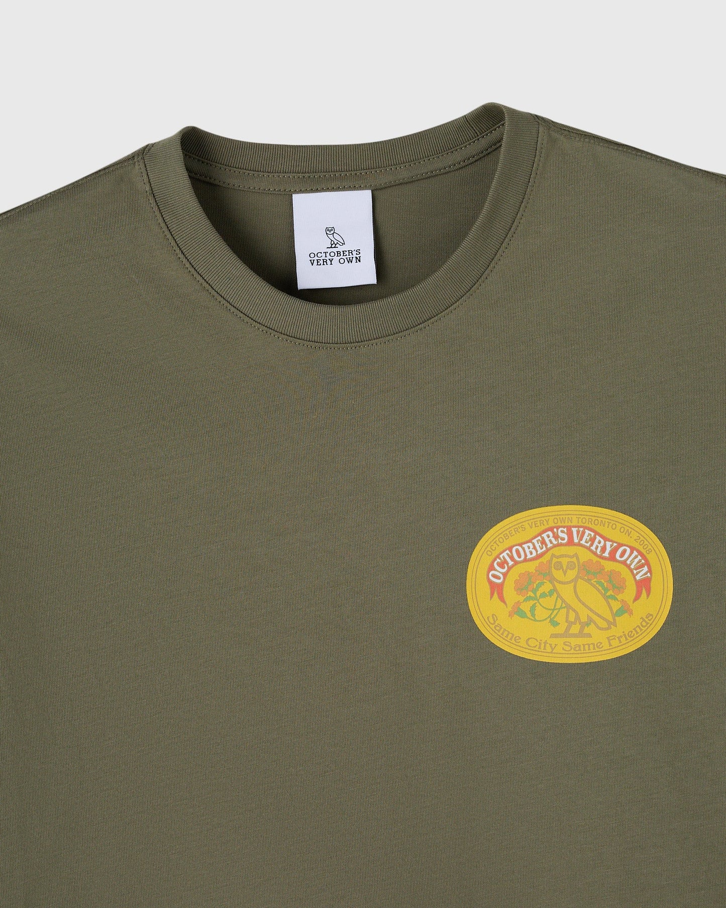 Pom Pom Banner Tee Olive Green