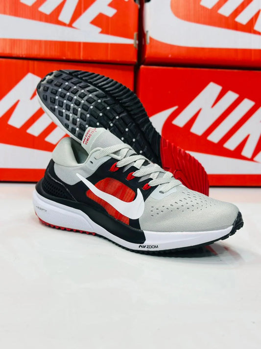 NIKE AIR ZOOM VOMERO 15 MULTI GREY MESH BLACK AND RED