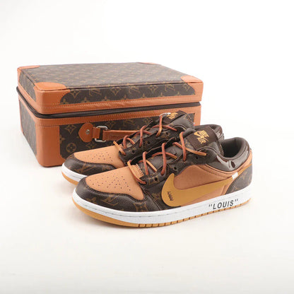 Nike Air Jordan 1 x LV Low Custom Brown Gold Monogram