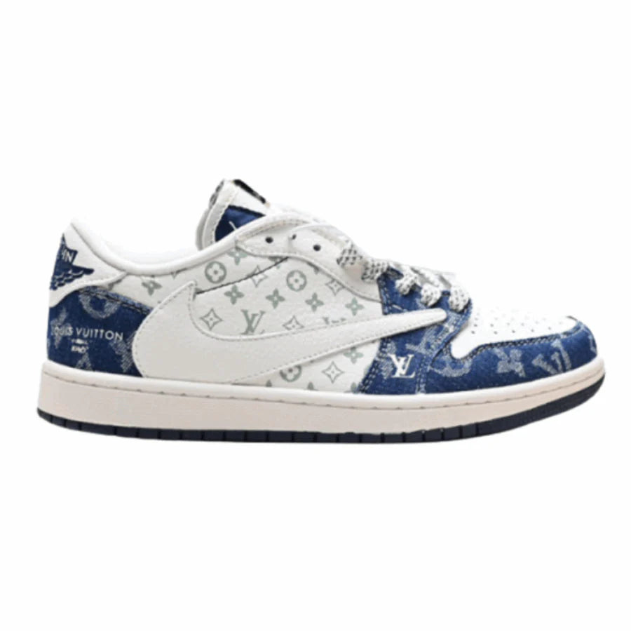Louis Vuitton x Nike Air Jordan 1 Low Monogram Denim Custom