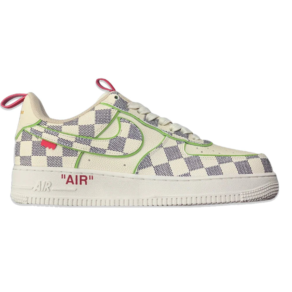 Louis Vuitton x Nike Air Force 1 Damier Green Outline