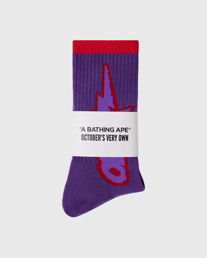 BAPE OVO Sta Athletic Sock Purple