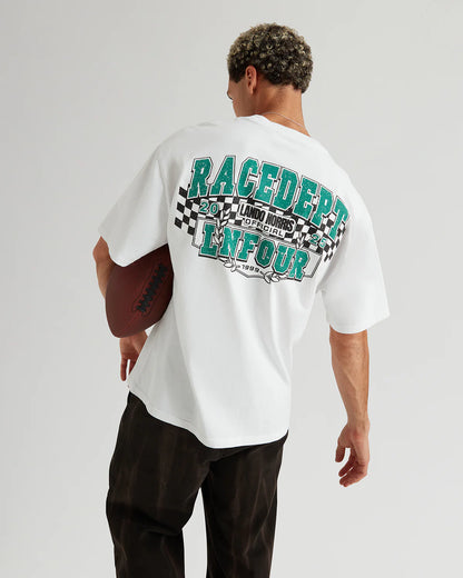 RACE DEPT FLAG TEE WHITE