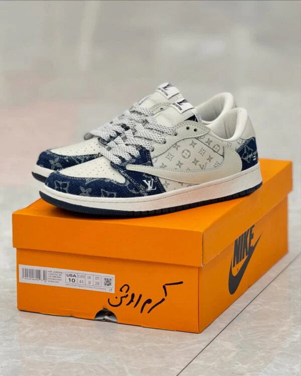 Louis Vuitton x Nike Air Jordan 1 Low Monogram Denim Custom