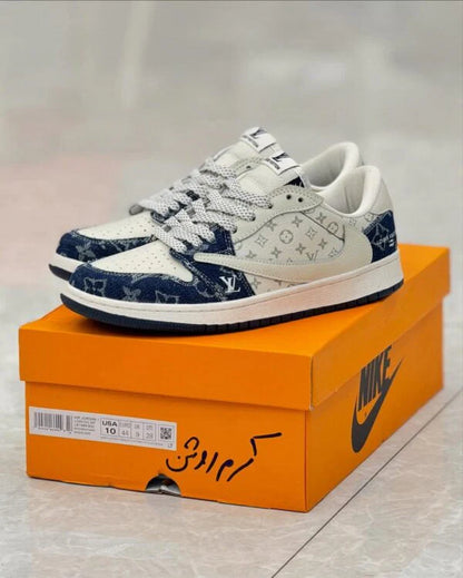 Louis Vuitton x Nike Air Jordan 1 Low Monogram Denim Custom
