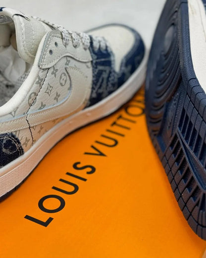 Louis Vuitton x Nike Air Jordan 1 Low Monogram Denim Custom