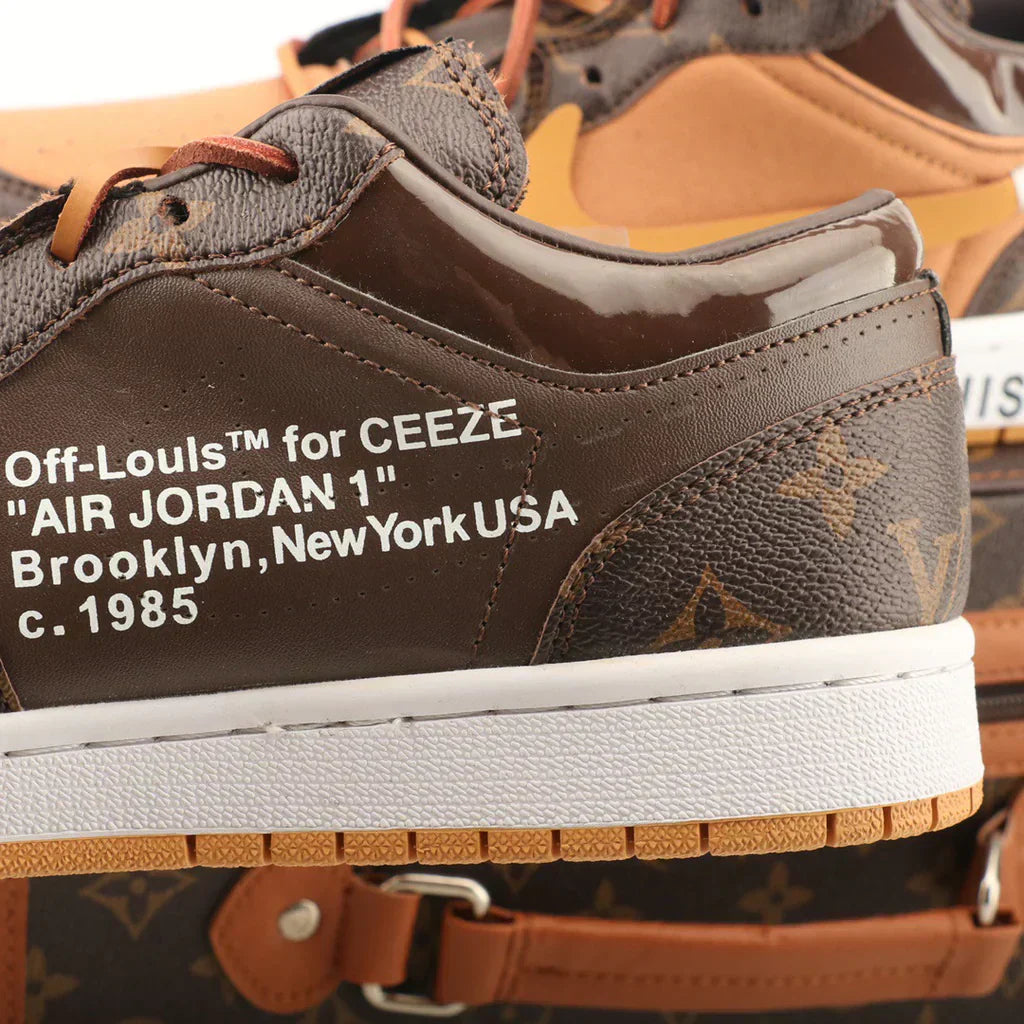 Nike Air Jordan 1 x LV Low Custom Brown Gold Monogram