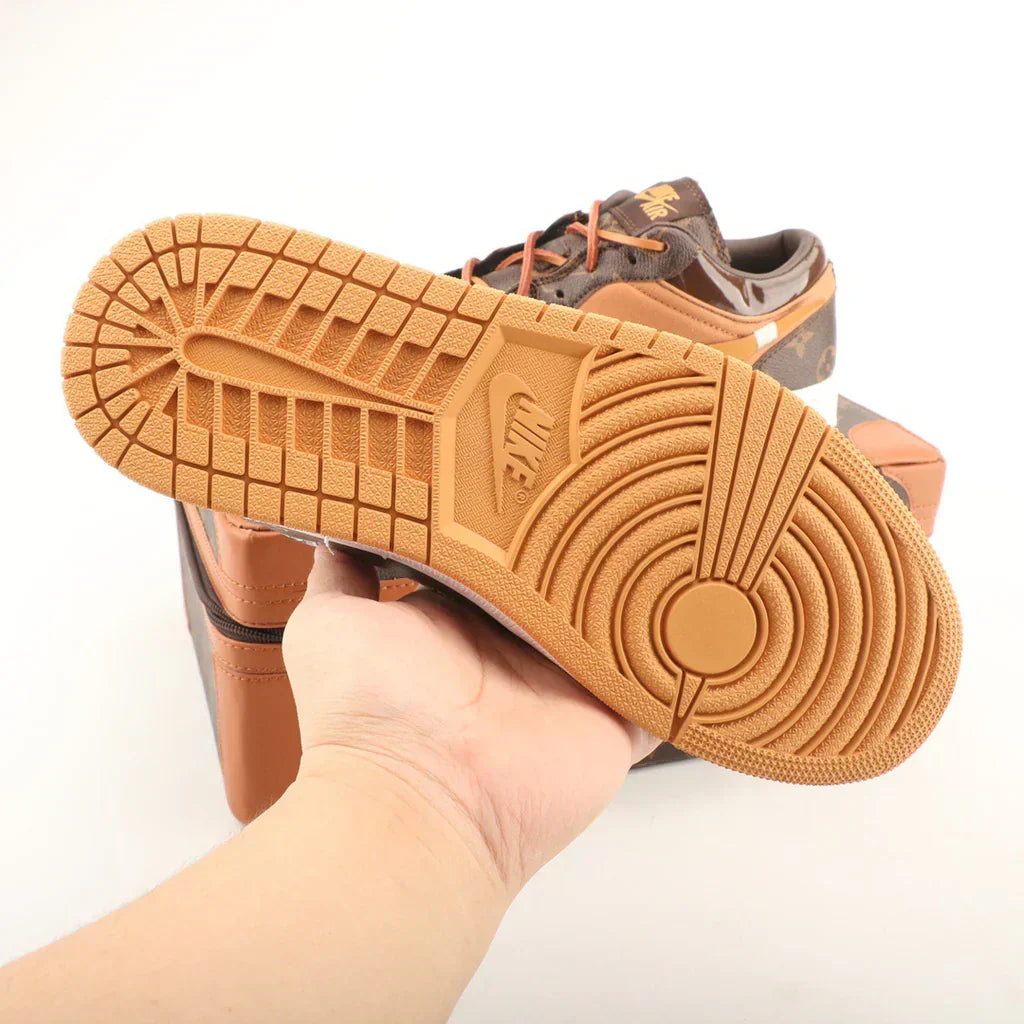 Nike Air Jordan 1 x LV Low Custom Brown Gold Monogram