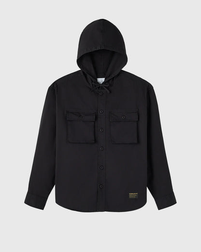 Hooded Button Up Shirt