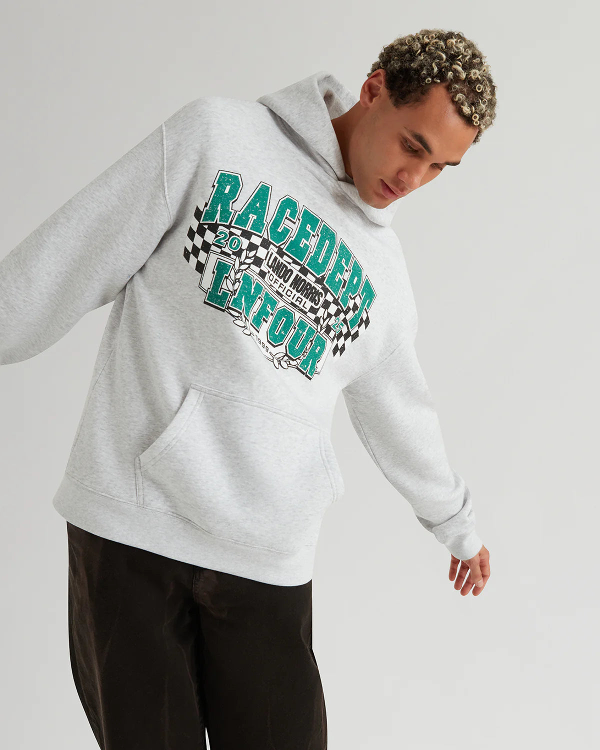 RACE DEPT FLAG HOODIE GREY