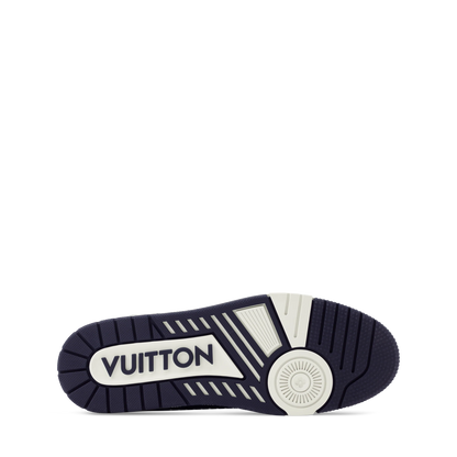 Louis Vuitton LV Trainer Indigo Blue Denim Sneakers with Swarovski Pearls