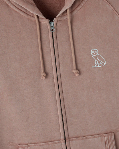 Muskoka Raglan Full Zip Hoodie Clay Pink