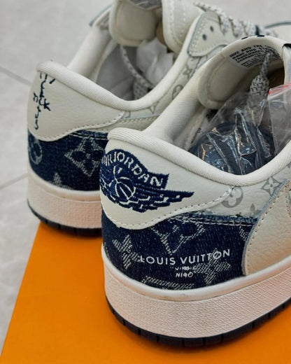 Louis Vuitton x Nike Air Jordan 1 Low Monogram Denim Custom