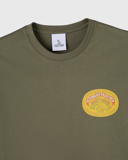 Pom Pom Banner Tee Olive Green
