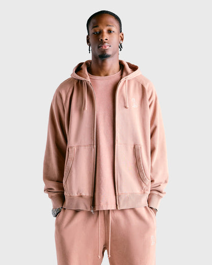 Muskoka Raglan Full Zip Hoodie Clay Pink