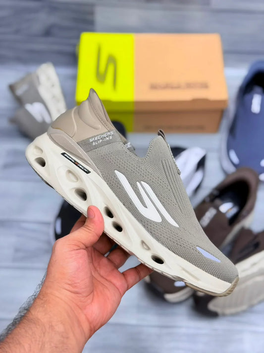 SKECHERS HANDS FREE SWIRL X TECH SLIP INN KHAKI
