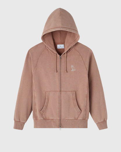 Muskoka Raglan Full Zip Hoodie Clay Pink