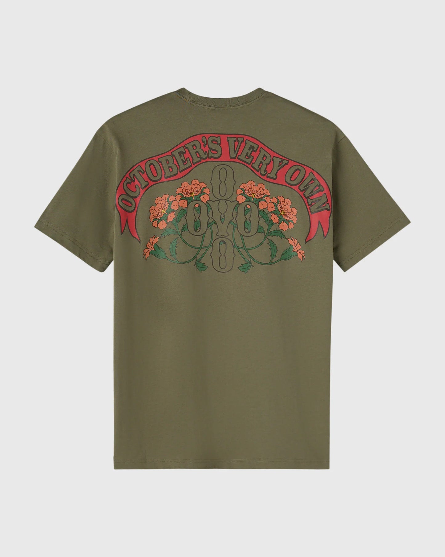 Pom Pom Banner Tee Olive Green