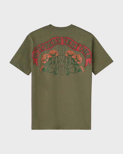 Pom Pom Banner Tee Olive Green