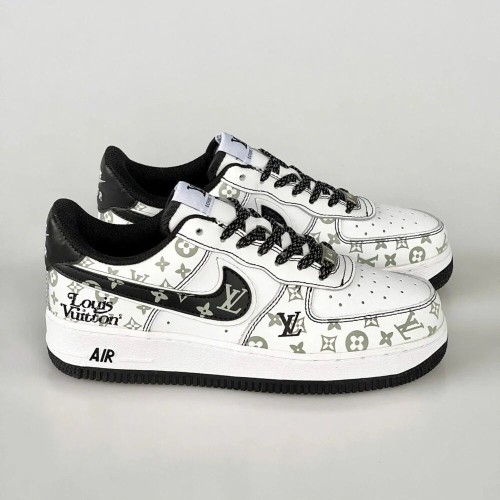 Louis Vuitton x Nike Air Force 1 Monogram Black Edition Custom