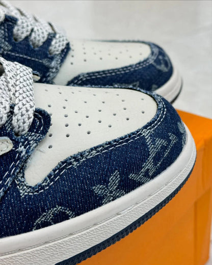 Louis Vuitton x Nike Air Jordan 1 Low Monogram Denim Custom