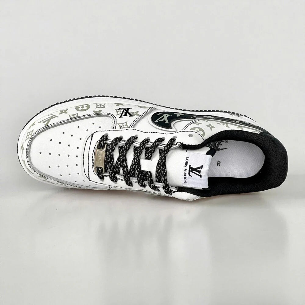 Louis Vuitton x Nike Air Force 1 Monogram Black Edition Custom