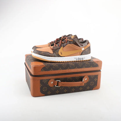 Nike Air Jordan 1 x LV Low Custom Brown Gold Monogram