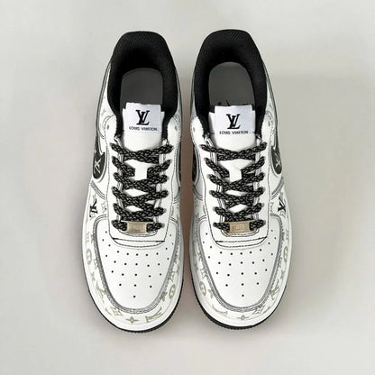 Louis Vuitton x Nike Air Force 1 Monogram Black Edition Custom