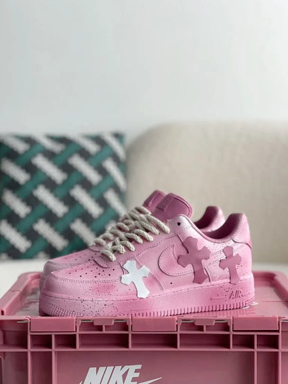 Chrome Hearts x Nike Air Force 1 Pink White Sneakers