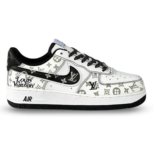 Louis Vuitton x Nike Air Force 1 Monogram Black Edition Custom