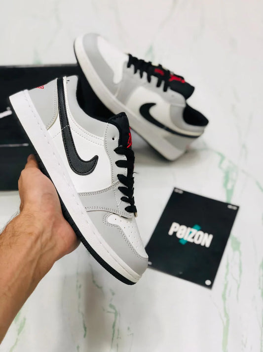 NIKE AIR JORDAN 1 LOW SMOKE GRAY WHITE AND BLACK
