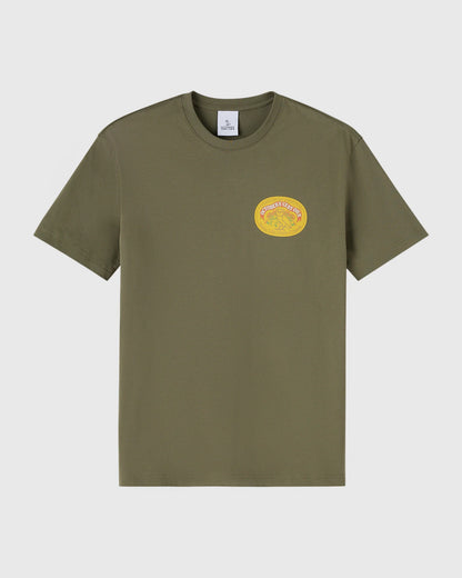 Pom Pom Banner Tee Olive Green